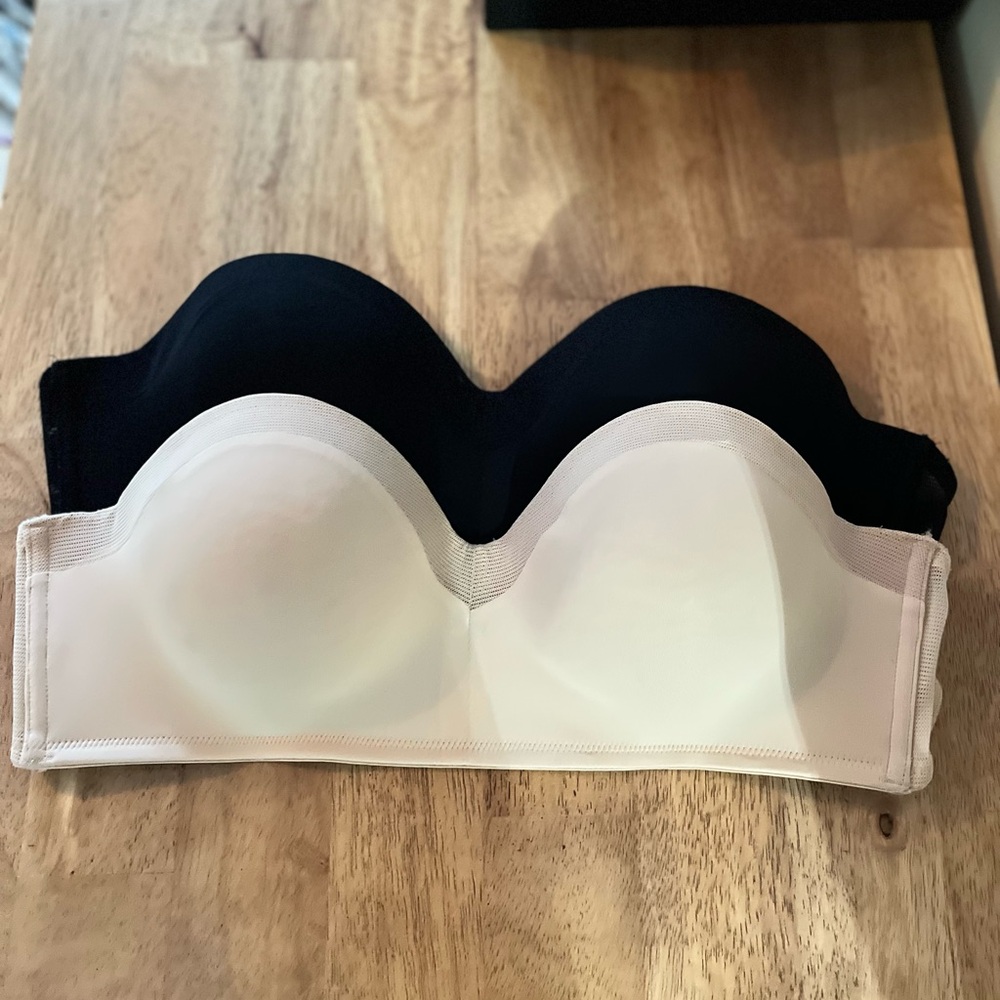 Lively Black and Cream Strapless Bras Bundle